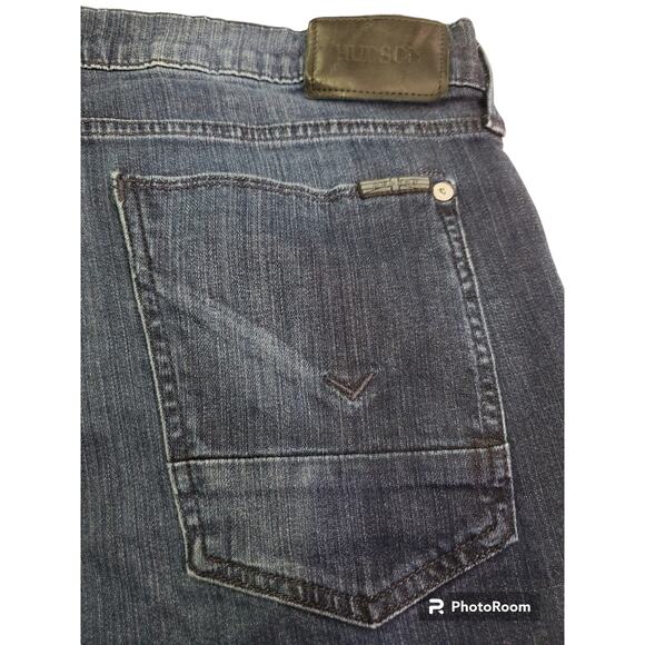 Hudson | Blue Dark Wash Byron 6 Pocket Straight Zip Fly | Size 38 - Picture 3 of 4